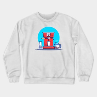 Coffee Machine Pod, Cup And Coffee Pot Crewneck Sweatshirt